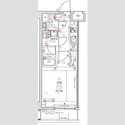 CREVISTA武蔵中原2 1Kの間取図画像