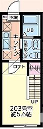 オリーブ藤沢 1Kの間取図画像