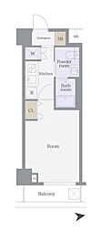 クレアシオン馬込 1Kの間取図画像