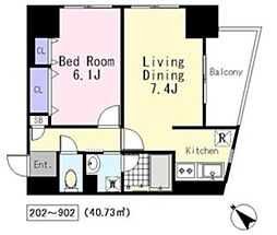 グランディール初台 1LDKの間取図画像