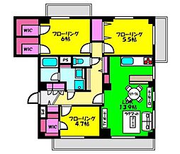 藤和横浜台町コープ 3LDKの間取図画像