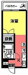 アパートメント1 ワンルームの間取図画像