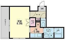 アーバンライフ国領 1Kの間取図画像