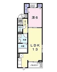 avenir新金岡 1LDKの間取図画像