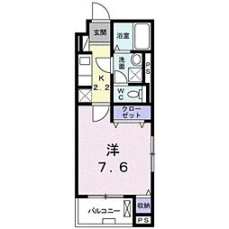 ウエストレジデンス 1Kの間取図画像