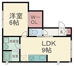 EOSMY 1LDKの間取図画像
