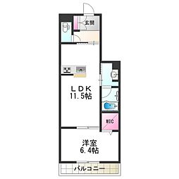プレベネッセ 1LDKの間取図画像