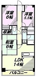 シャンゼール所沢 3LDKの間取図画像