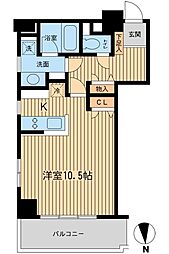 芝公園アパートメント ワンルームの間取図画像