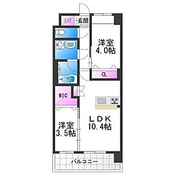 スプランディッドあびこ駅前DUE 2LDKの間取図画像