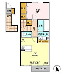 アイウインド 1LDKの間取図画像