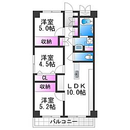 エコーハイツ 3LDKの間取図画像