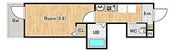 クレセントパーク見沼代親水公園 1Kの間取図画像