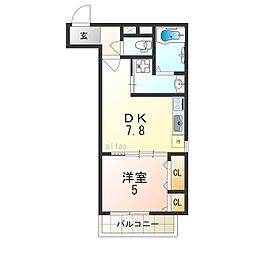 阪急千里線 下新庄駅 徒歩4分の賃貸アパート 1階1DKの間取り