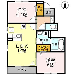 インペリアルD 2LDKの間取図画像