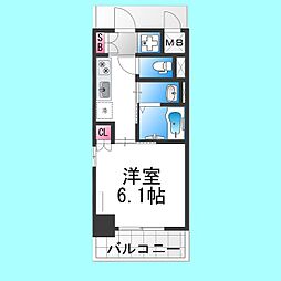 MAXIV大阪堺 1Kの間取図画像