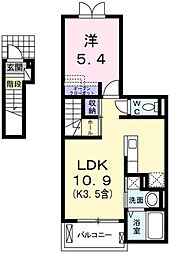 フォンテーヌ・カルム 1LDKの間取図画像