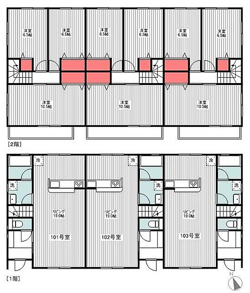 西府町テラスハウス 103｜東京都府中市西府町５丁目(賃貸テラスハウス3LDK・--・90.72㎡)の写真 その2