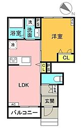 メゾン・ソレイユ 1LDKの間取図画像