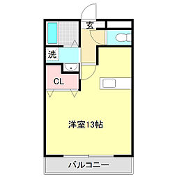 アスティオンY 1Kの間取図画像