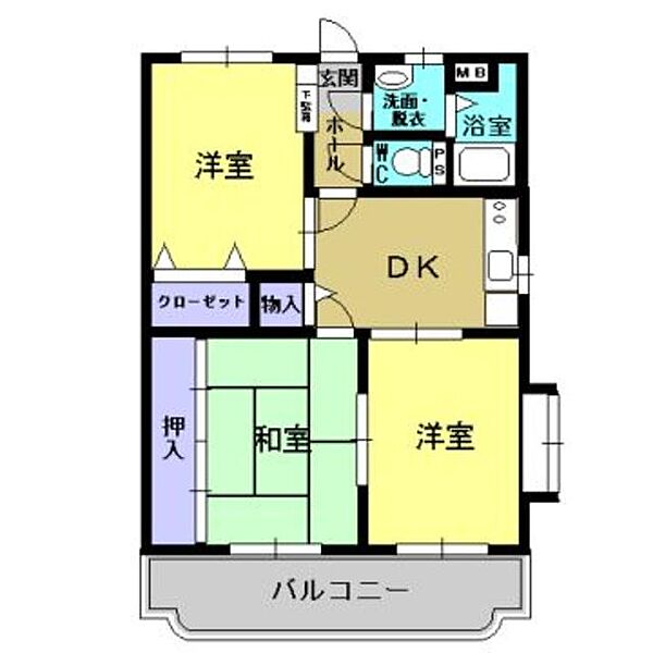 ドゥーズ松ノ木 205｜熊本県人吉市下林町(賃貸マンション3DK・2階・56.85㎡)の写真 その2