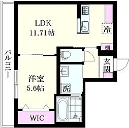 NSGATE扇大橋 3階1LDKの間取り