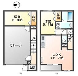 シルフィード本厚木 2LDKの間取図画像