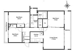 COMFORIA鷺沼三丁目 3LDKの間取図画像