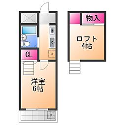 ロイヤル和泉パート1 1Kの間取図画像