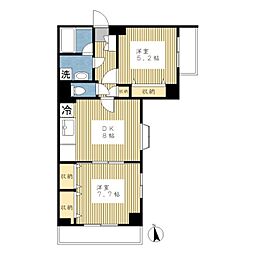 ティーズガーデンあざみ野 2DKの間取図画像