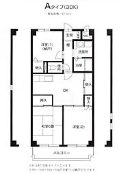 ラフィーネ港北 3DKの間取図画像