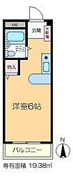 コーポザルツブルグ ワンルームの間取図画像