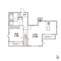 (仮称)足立区梅田メゾン 1LDKの間取図画像