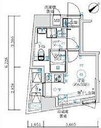 MAXIV国立矢川 1Kの間取図画像