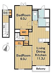 ビッグバン2 2LDKの間取図画像