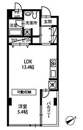 ベルエキップ 1LDKの間取図画像