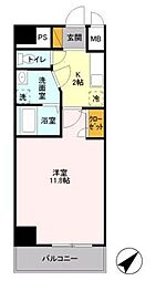キャメロット新越谷 1Kの間取図画像