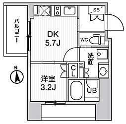 nido新御徒町 1DKの間取図画像