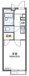 レオパレスカーサアゼリア 2階1Kの間取り