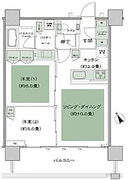 シティタワー新宿 2LDKの間取図画像