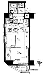 ハーモニーレジデンス神楽坂 1LDKの間取図画像