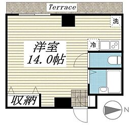 メゾン・ド・ヴィレ鷺沼 ワンルームの間取図画像