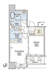 レジディアタワー上池袋タワーサイド 1LDKの間取図画像