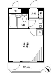 ラヴニール1 1Kの間取図画像