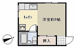 畑中ビル 3階ワンルームの間取り