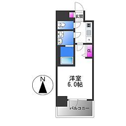S-RESIDENCE高井田beleta 9階1Kの間取り
