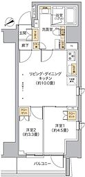 リビオメゾン新宿west 2LDKの間取図画像