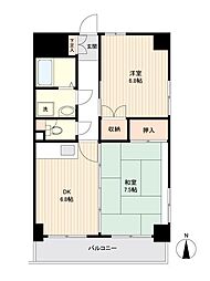 JR東北本線 南仙台駅 徒歩5分の賃貸マンション 10階2DKの間取り