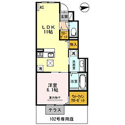 サンフェリスタ 1LDKの間取図画像