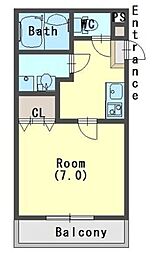 Z-MAISON西大宮 1Kの間取図画像